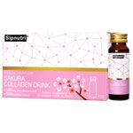 Sipnutri Sakura Collagen Drink with Cherry Blossom Extract, Hydrolyzed Marine Fish Collagen, 1 Box/10 Bottles