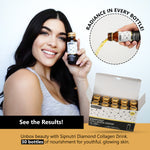 Sipnutri Diamond Liquid Collagen Drink, 15000mg Hydrolyzed Marine Fish Collagen, 3 Boxes/30 Bottles